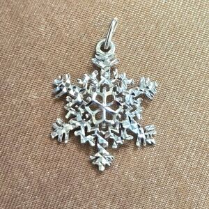 10k White Gold Snowflake Pendant Charm